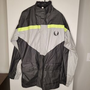 Belstaff Windbreaker Jacket Black Gray Neon Yellow Men’s M Lightweight Moto